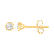 Load image into Gallery viewer, 9ct Yellow Gold 1/6 Carat Diamond Stud Earrings