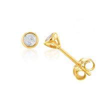Load image into Gallery viewer, 9ct Yellow Gold 1/5 Carat Diamond Stud Earrings
