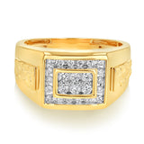 9ct Yellow Gold 1/2 Carat Diamond Ring Set With 24 Brilliant Cut Diamonds