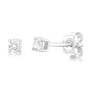 9ct White Gold  0.20 Carat Diamond Stud Earrings