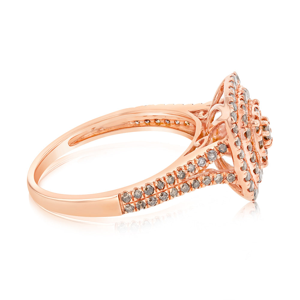 9ct Rose Gold 1 Carat Diamond Dress Ring