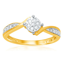 Load image into Gallery viewer, 9ct Yellow Gold 15 Point Diamond Dress Ring