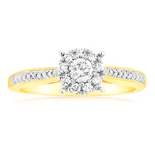 Load image into Gallery viewer, 9ct Yellow Gold 1/3 Carat Diamond Ring