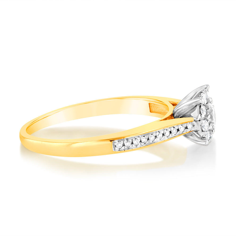 9ct Yellow Gold 1/3 Carat Diamond Ring