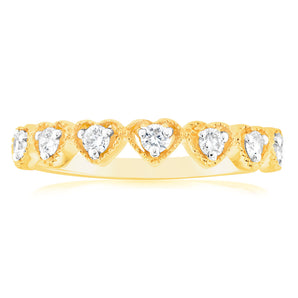 Luminesce Lab Grown 9ct Yellow Gold Heart Diamond Ring