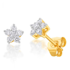 Luminesce Lab Grown 9ct Yellow Gold 1/4 Carat Diamond Earrings