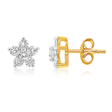 Load image into Gallery viewer, Luminesce Lab Grown 9ct Yellow Gold 1/2 Carat Diamond Stud Earrings with 12 Diamonds