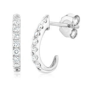 Luminesce Lab Grown 9ct White Gold 1/4 Carat Diamond Earrings with 14 Diamonds