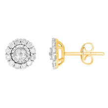 Load image into Gallery viewer, 9ct Yellow Gold 1/2 Carat Diamond Stud Earrings