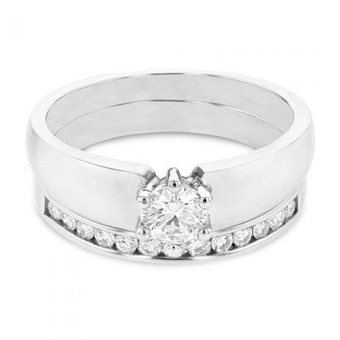 0.56ct Diamond Solitaire Ring in 9ct White Gold