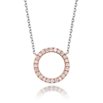Pink Kimberley Diamond 18ct Rose & White Gold 1/5 Carat Circle of Life Pendant