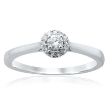 Load image into Gallery viewer, Luminesce Lab Grown 18ct White Gold 0.15 Carat Diamond Halo Ring