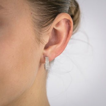 9ct Yellow Gold 1 Carat Diamond Hoop Earrings