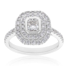 Load image into Gallery viewer, 18 White Gold 1.30 Carat Diamond Halo Ring