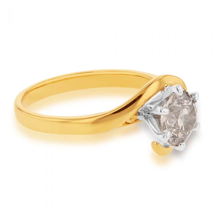 18ct Yellow Gold Solitaire Ring With 1.5 Carat Australian Diamond