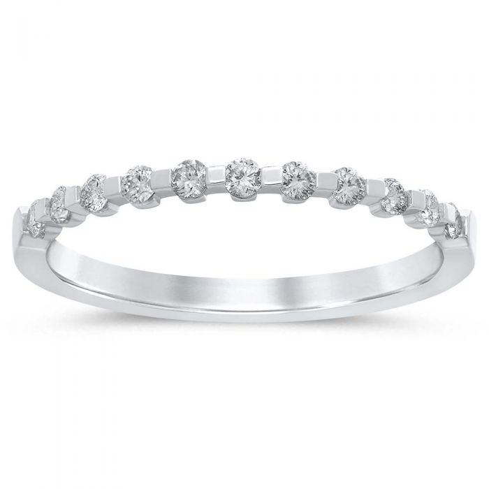 18ct White Gold 1/4 Carat Diamond Eternity Ring with 11 Brilliant Diamonds