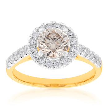 1.50 Carat Diamond Ring With 1 Carat Australian Centre Diamond in 9ct Yellow Gold
