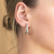 Load image into Gallery viewer, Gold Plated Sterling Silver1 Carat Diamond Hoop Earrings