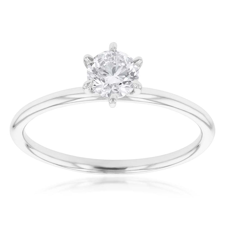 18ct White Gold Solitaire Ring with 0.50 Carat GI SI Certified Diamond