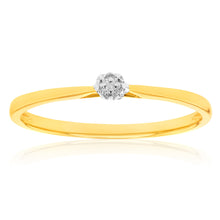 Load image into Gallery viewer, 9ct Yellow Gold Diamond Solitaire Ring