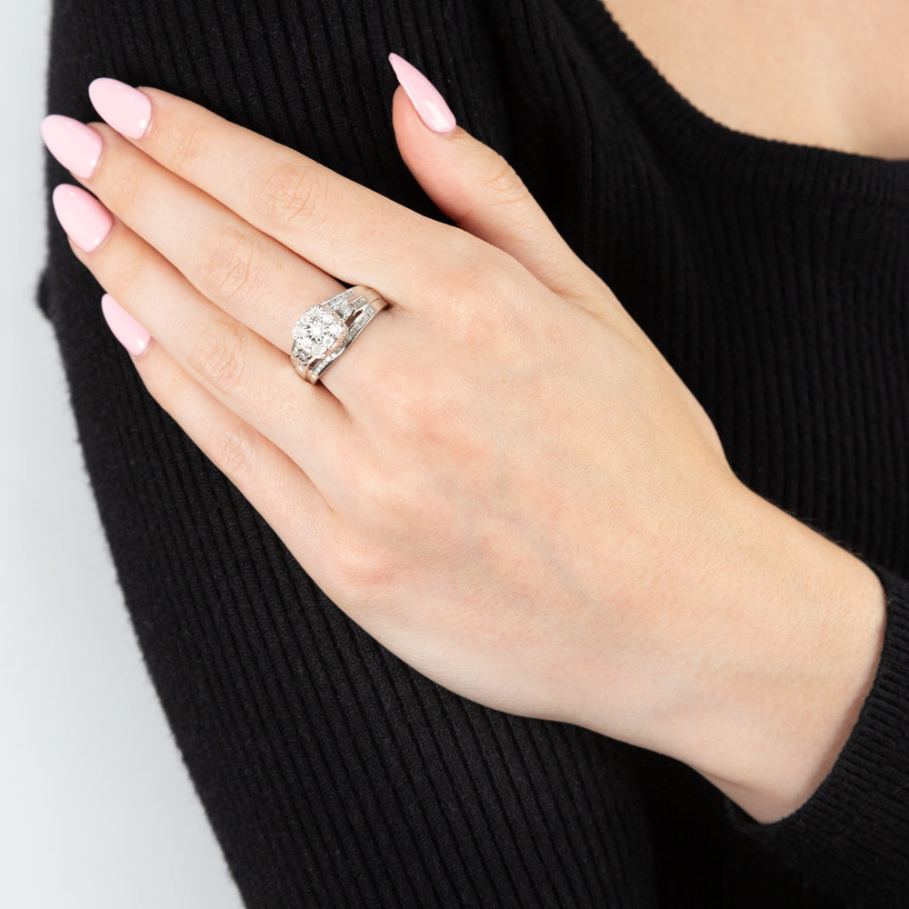 Adjustable Dress Rings 1/2 Carat Diamond Dress Ring with 49 Diamonds in Sterling Silver ...