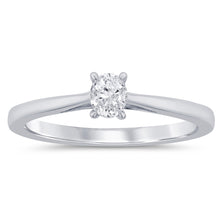 Load image into Gallery viewer, 9ct White Gold 1/5 Carat Oval Diamond Solitaire Ring