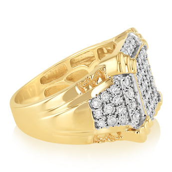 3/4 Carat Diamond Mens Ring in 9ct Yellow Gold