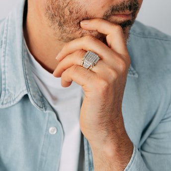 3/4 Carat Diamond Mens Ring in 9ct Yellow Gold