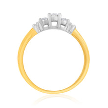 Load image into Gallery viewer, 10ct Yellow Gold 1/4 Carat Diamond Trilogy Ring