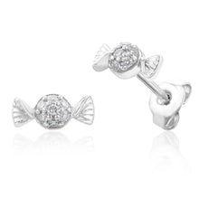 Load image into Gallery viewer, Sterling Silver Diamond Candy Stud Earrings