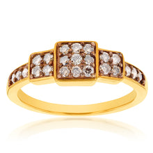 Load image into Gallery viewer, 1/2 Carat Diamond Dress Ring In Gold Plated Sterling Silver