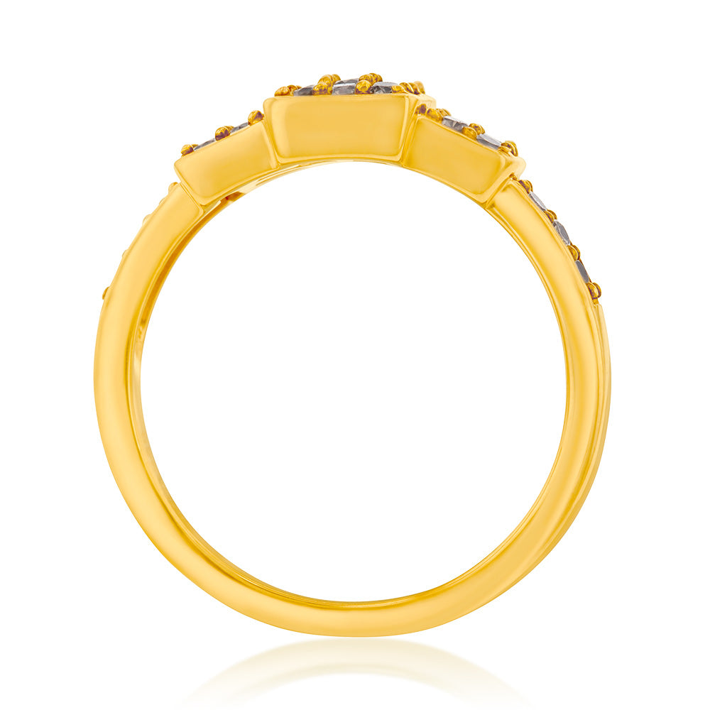 1/2 Carat Diamond Dress Ring In Gold Plated Sterling Silver