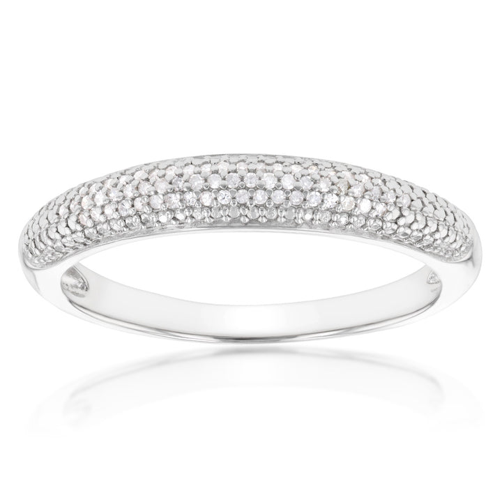 Sterling Silver Diamond Pave Ring