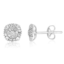 Load image into Gallery viewer, 9ct White  Gold 1/2 Carat  Diamond Stud Earrings