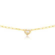 Load image into Gallery viewer, 14ct Yellow Gold 1/2 Carat Diamond Heart Pendant On 41cm Chain