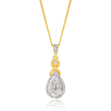 Load image into Gallery viewer, 9ct Yellow Gold 1/2 Carat Diamond Pear Shaped Pendant