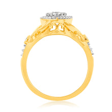 Load image into Gallery viewer, 9ct Yellow Gold Ring with 1/2 Carat of Diamonds