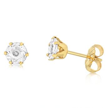 Gift Boxed Hypo Allergenic Gold Plated Diamond Studs