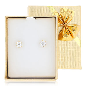 Gift Boxed Hypo Allergenic Gold Plated Diamond Studs