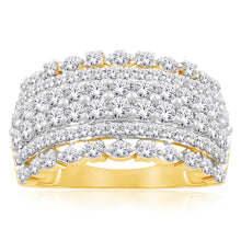 Load image into Gallery viewer, 10ct Yellow Gold 1.5 Carat Diamond Pave Ring