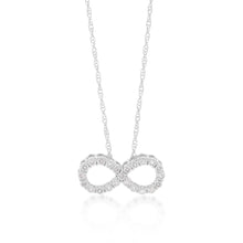 Load image into Gallery viewer, Silver 1/10 Carat Diamond Infinity Pendant on 45cm Chain