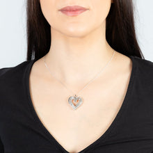 Load image into Gallery viewer, Silver 1 Carat Diamond Heart Shape Pendant on 45cm Chian