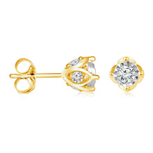 Load image into Gallery viewer, 10ct Yellow Gold  1/2 Carat Diamond Stud Earrings