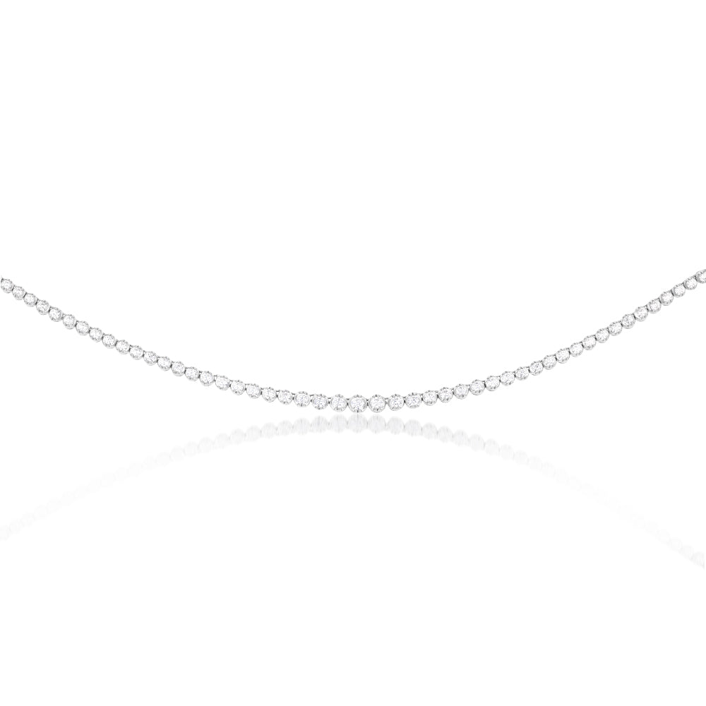 14ct White Gold 5 Carat Diamond Necklace with 139 Brilliant Diamonds 43cm