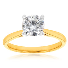 Load image into Gallery viewer, 18ct Yellow Gold Solitaire Ring with 1 Carat GI SI Certified Diamond