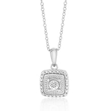 Load image into Gallery viewer, Sterling Silver With Diamond Cushion Shape Pendant