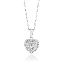 Load image into Gallery viewer, Sterling Silver With Diamond Heart Shape Pendant with Chain