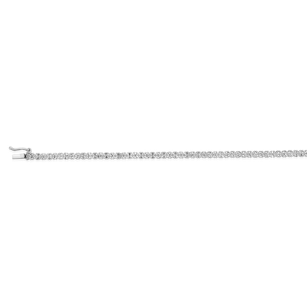 Sterling Silver 1/4 Carat Diamond Tennis Bracelet with Length 19cm