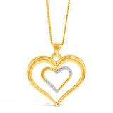 9ct Yellow Gold Diamond Heart Pendant