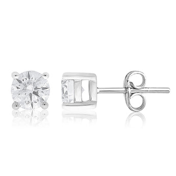 18ct White Gold 3/4 Carat Diamond Stud Earings